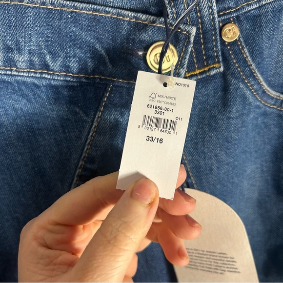 NWT Gap X Cult Gaia Asymmetrical Denim High Slit Maxi Skirt Size 33/16 - Picture 7 of 13